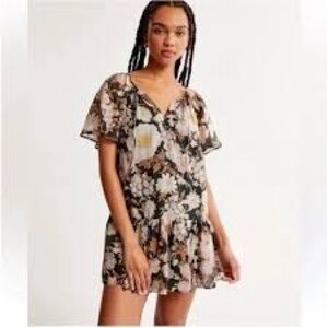 Abercrombie & Fitch Black Floral Mini Dress